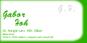 gabor hoh business card